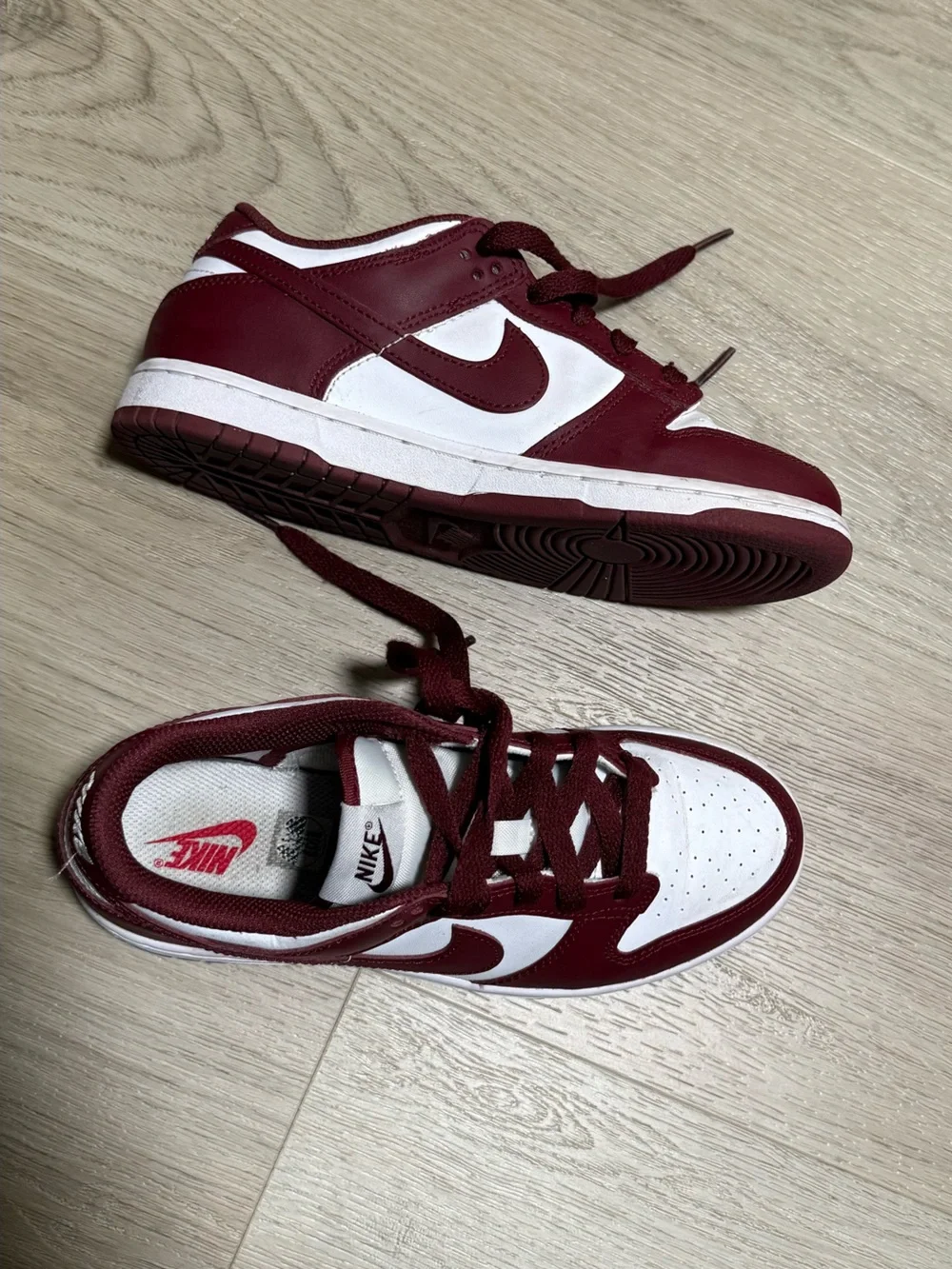 Nike Kids Maroon & White Low-Top Sneakers
